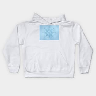 Original Snowflake Design Blue Background Kids Hoodie